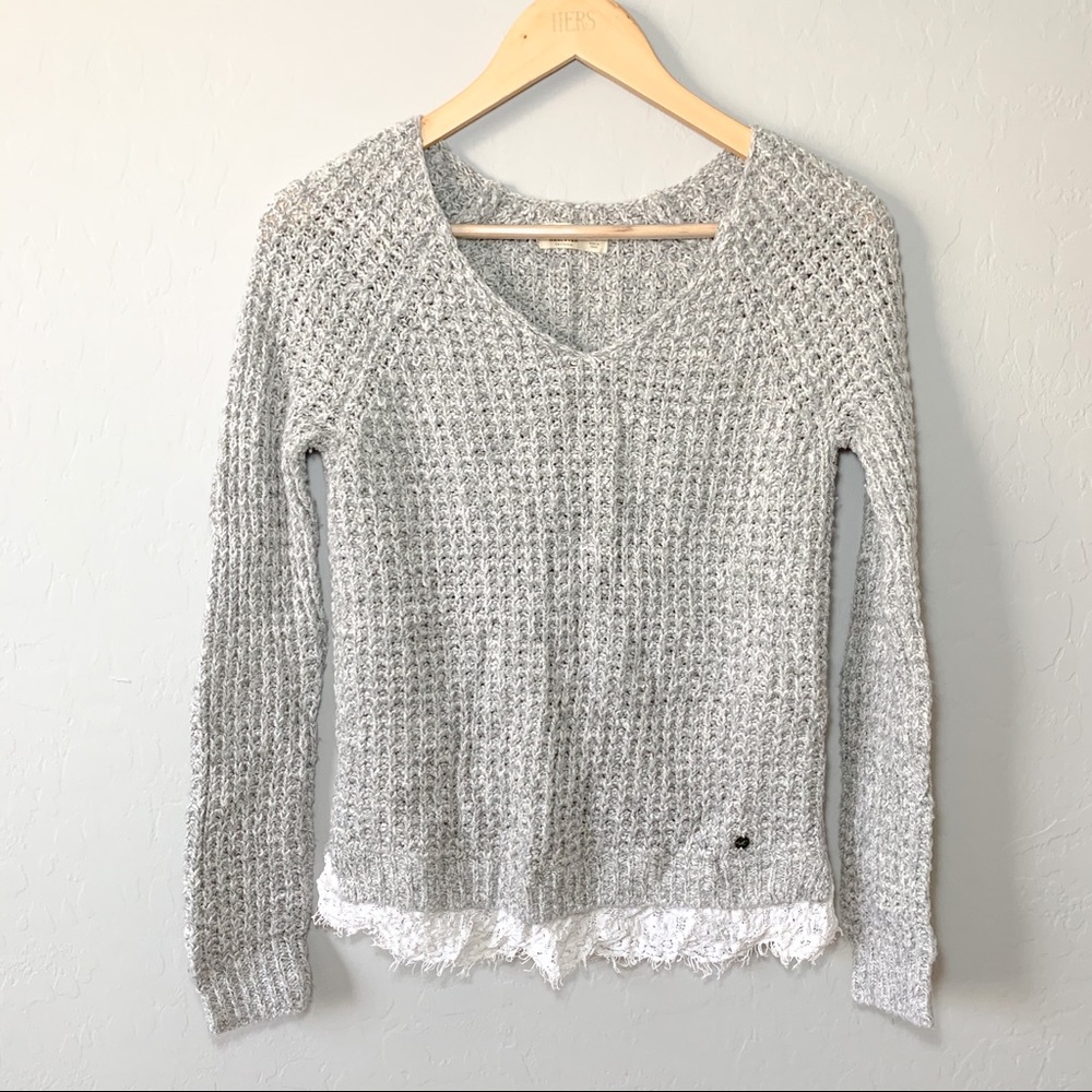 Hollister grey soft knitted sweater size XS
